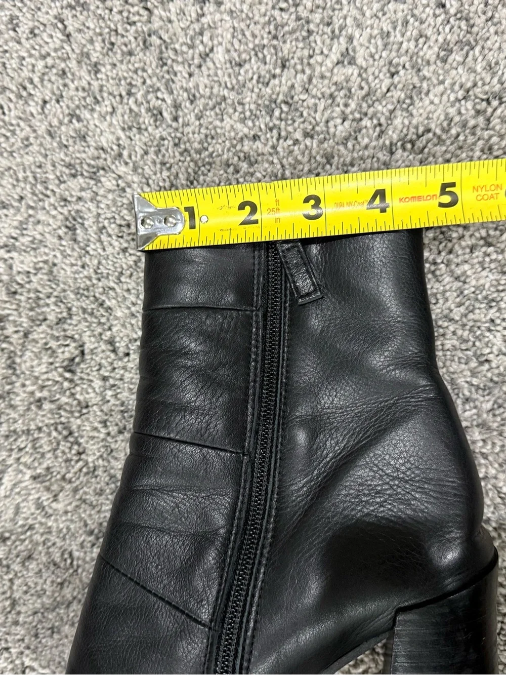 Topshop Black Genuine Leather Block Heel Square Toe Boots Women’s 38 US 7.5